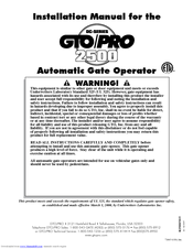 Gto SW-2500 Installation Manual