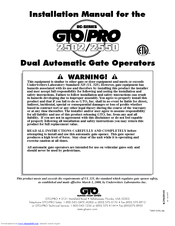 GTO SW-2550 Installation Manual