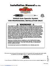 Gto SW-3000XL Installation Manual