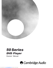Cambridge Audio DVD53 Owner's Manual
