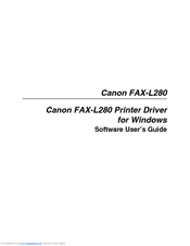 Canon L280 Software User's Manual