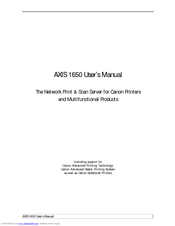 Canon AXIS 1650 User Manual
