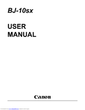 Canon BJ-10sx User Manual