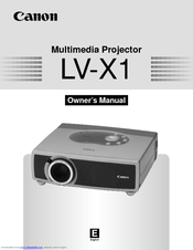 Canon LV-X1 Owner's Manual