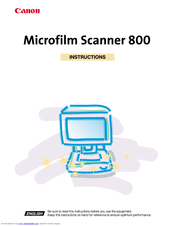 Canon Microfilm Scanner 800 Instructions Manual