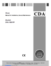 CDA SVA 100 PP Manual For Installation, Use And Maintenance