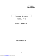 Citizen PD 22  PD-22 PD-22 Command Reference Manual
