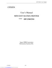 Citizen iDP3540 Series User Manual