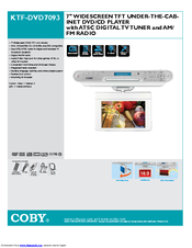 Coby KTFDVD7093 - LCD TV With DVD/CD Player Specifications