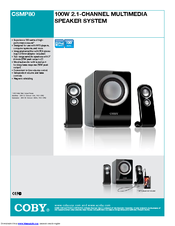 Coby CSMP80 - Multimedia Speaker System Specification Sheet