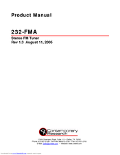 Contemporary Research 232-FMA Product Manual