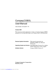 Compaq COBOL AAQ2G1FTK User Manual