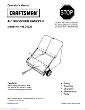 Craftsman HIGHSPEED SWEEPER 486.24229 Operator's Manual