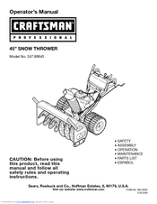 Craftsman 247.88845 Operator's Manual