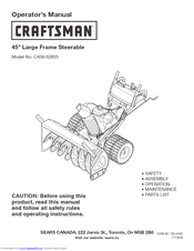 Craftsman C459-52833 Operator's Manual