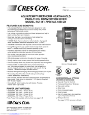 Cres Cor AQUATEMP RO151FPWUA18B-Q1 Specifications