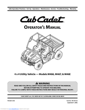 Cub Cadet M466 Operator's Manual