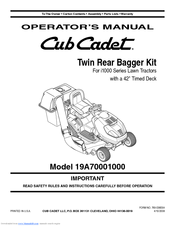 Cub Cadet 19A70001000 Operator's Manual