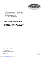 Cub Cadet 59A40003727 Operator's Manual