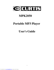 Curtis MPK2050 User Manual