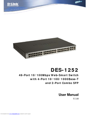 D-Link 48-Port 10/100Mbps Web-Smart Switch with 4-Port 10/100/1000Base-T and 2-Port Combo SFP DES-1252 User Manual