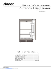 Dacor OF24RS Use And Care Manual