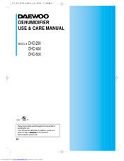 Daewoo DHC-400 Use And Care Manual
