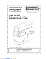 DeLonghi 5-Quart Stand Mixer Instruction Manual