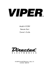 Directed Electronics VIPER 4103XV Owner's Manual