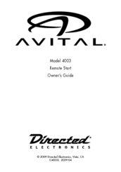 Directed Electronics AVITAL 4003 Owner's Manual
