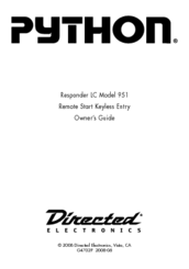 Directed Electronics Python 951 Owner's Manual
