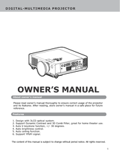 Dukane Digital-Multimedia Projector None Owner's Manual
