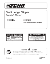 Echo SHC-210 Operator's Manual