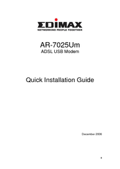 Edimax AR-7025Um Quick Installation Manual