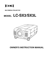 Eiki LC-SX3L Owner's Instruction Manual