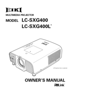 Eiki LC-SXG400 Owner's Manual
