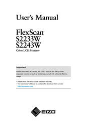 Eizo FlexScan S2233W User Manual