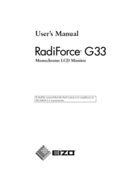 Eizo RadiForce G33 User Manual