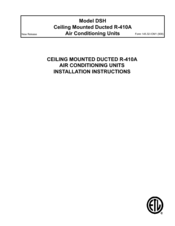 Johnson Controls DSH48H34 Installation Instructions Manual
