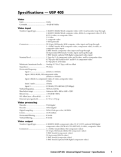 Extron electronics USP 405 Specification Sheet