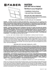 Faber MATRIX Installation Instructions Manual