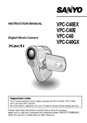 Sanyo Xacti VPC-C40E Instruction Manual