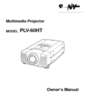 Sanyo PLV-60HT Owner's Manual