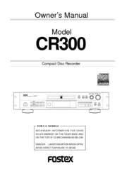 Fostex CR300 Owner's Manual