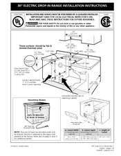 Frigidaire FFED3015LW Installation Instructions Manual