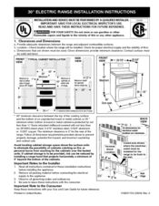 Frigidaire FGEF304DKF Installation Instructions Manual