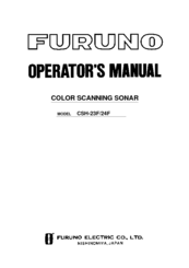 Furuno COLOR SCANNING CSH-23F/24F Operator's Manual