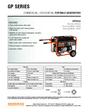 Generac Power Systems 5622 Specifications
