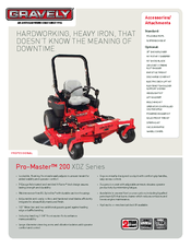Gravely Pro-Master 992184 Specification Sheet