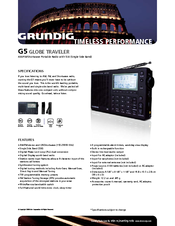 Grundig G5 GLOBE TRAVELER Specifications